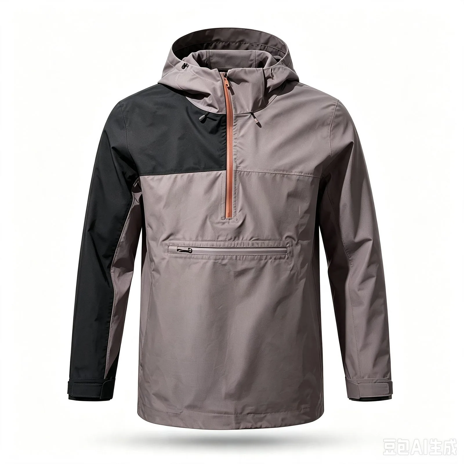 Ultralight 3L shell anorak in taupe — 80gsm packable OEM