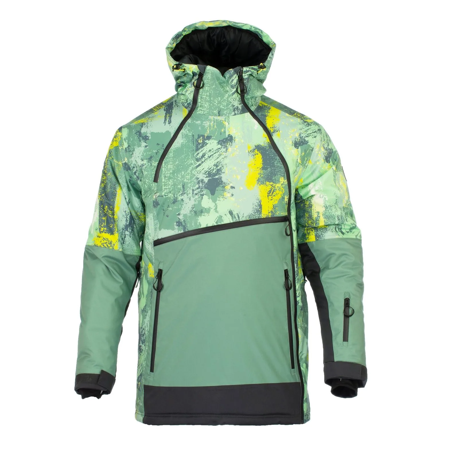 Green Abstract Snowboard Men Jacket