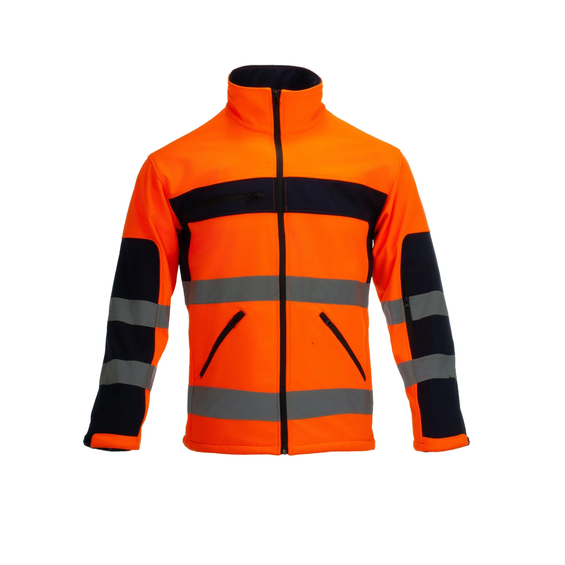 EN 20471 Hi-Vis Softshell (Orange / Navy)