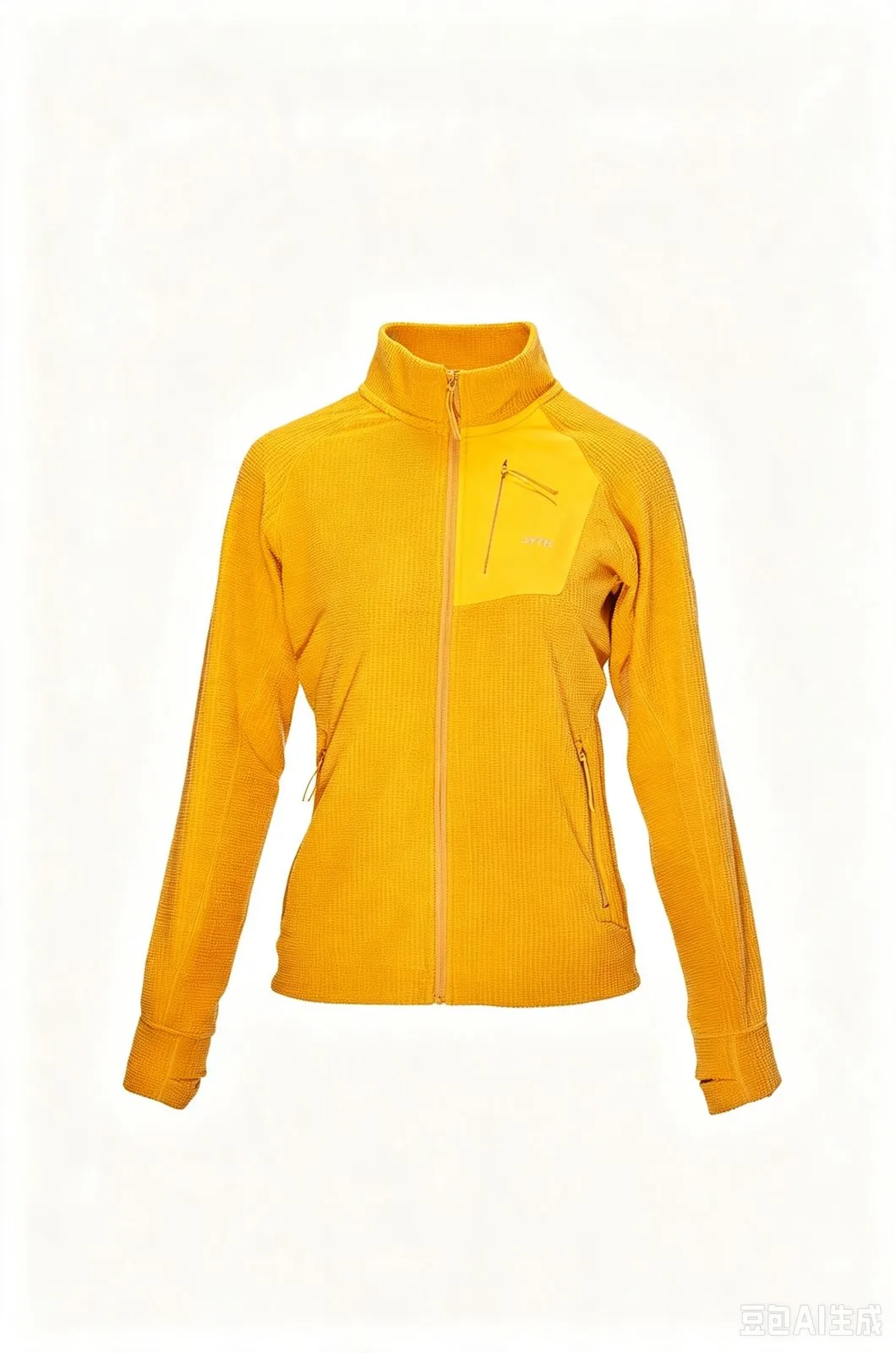 Yellow Grid Fleece Jacket